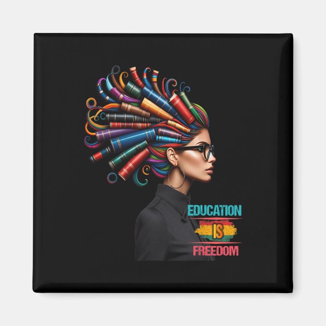 Undervisning i svart historia Månad är Freedom Bla Magnet (Framsidan)