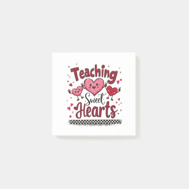 Undervisning i Sweet Hearts Funny Valentines lärar Post-it Block (Framsida)
