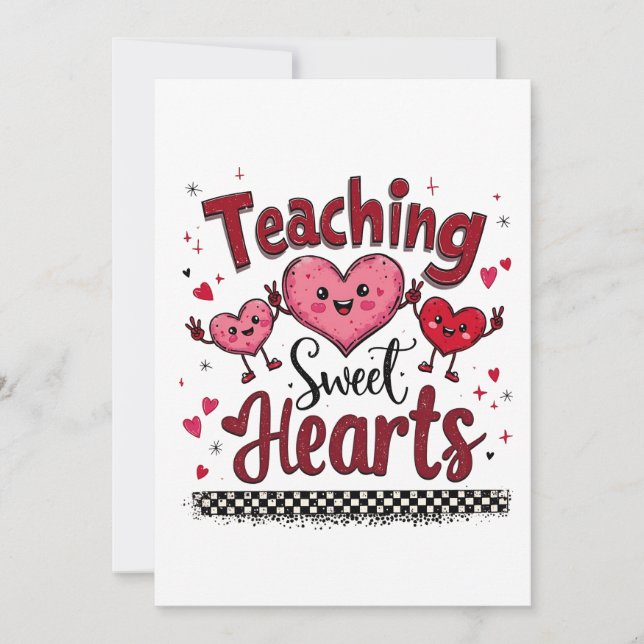 Undervisning i Sweet Hearts Funny Valentines lärar Tack Kort (Framsida)