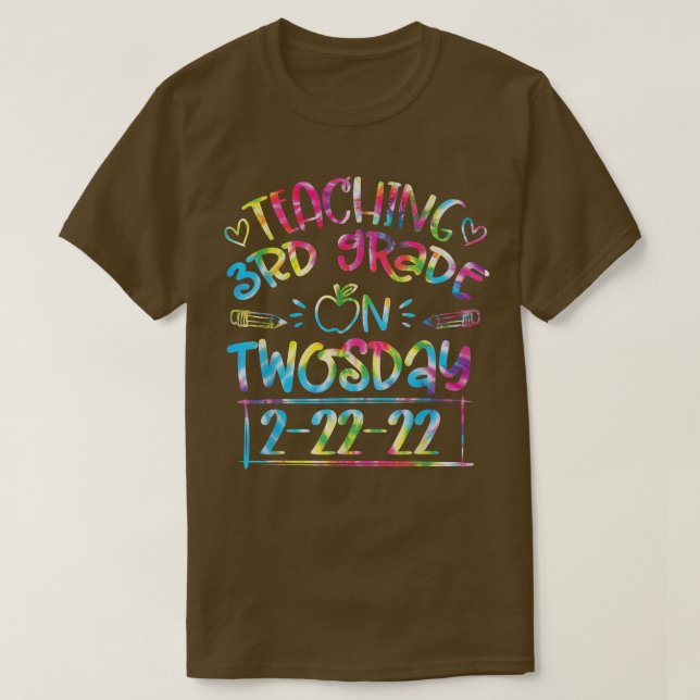 Undervisning i tredje Klass på 22222 lustiga lärar T Shirt (Design framsida)