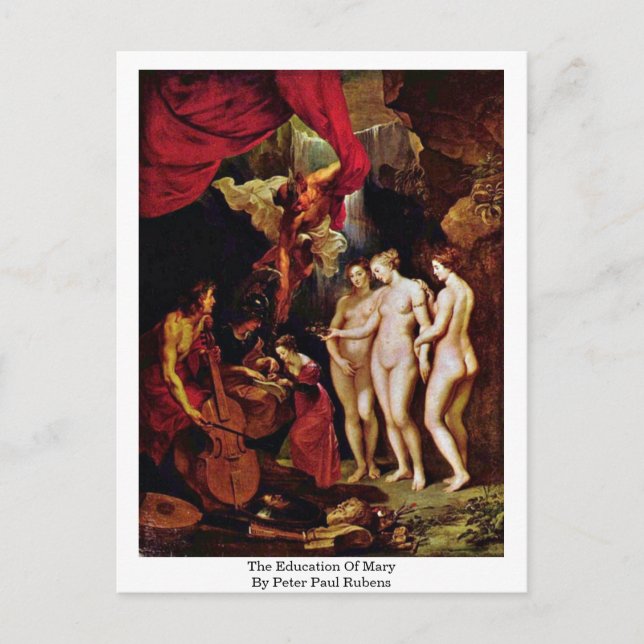 Undervisningen av Mary av Peter Paul Rubens Vykort (Framsida)