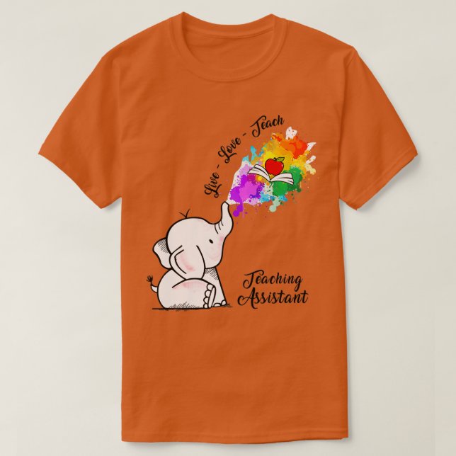 Undervisningsassistent elefant lektioner i kärlek t shirt (Design framsida)