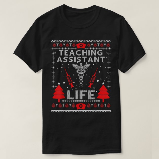 Undervisningsassistent Life Ugly jul Sweaters Mors T Shirt (Design framsida)