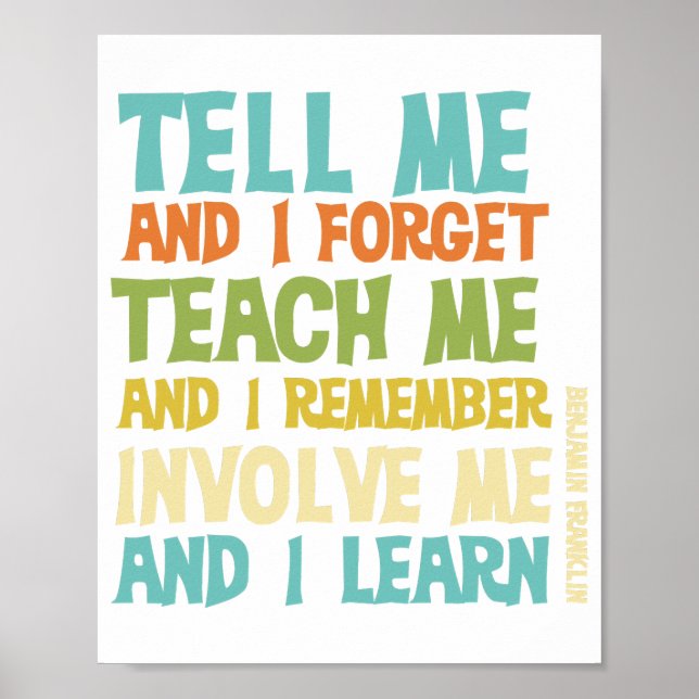 Undervisningscitat involverar mig klassisk poster (Framsidan)