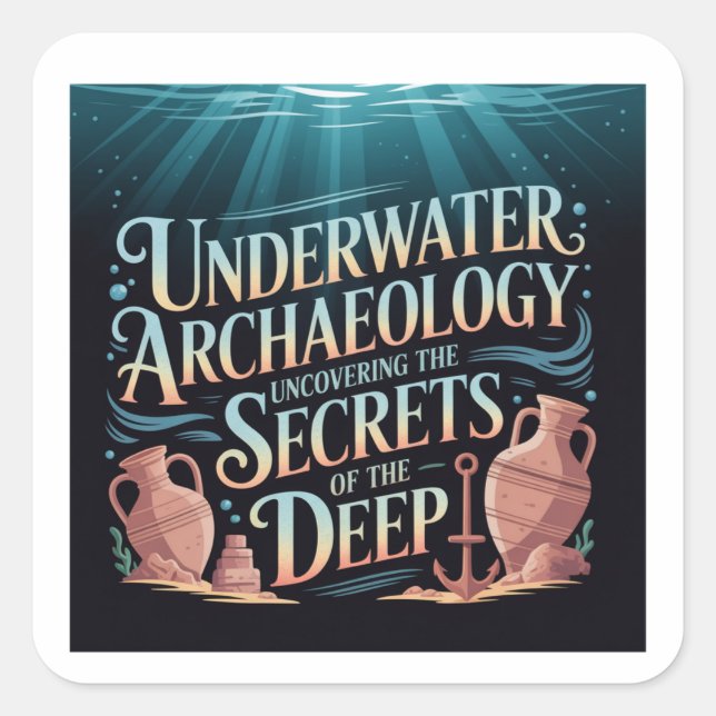 underwater archaeology fyrkantigt klistermärke (Framsida)