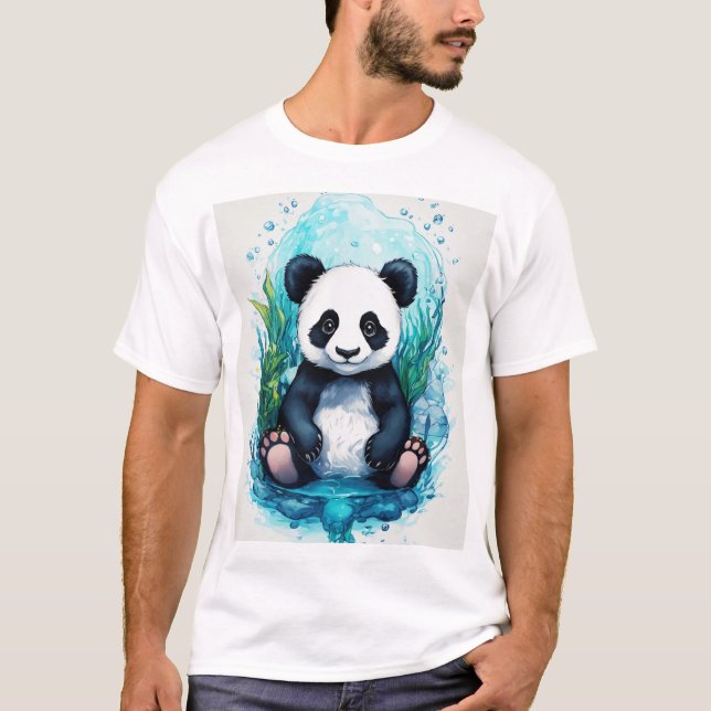 Underwater Baby Panda Tattoo - Adworthy and Artist T Shirt (Framsida)