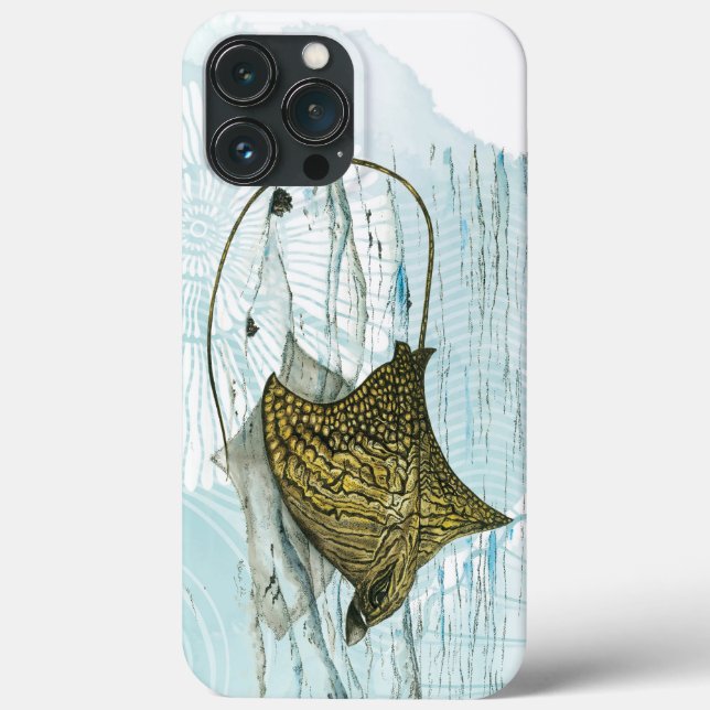 Underwater Beval Hand-Paded Ornate Eagle Ray (Baksida)