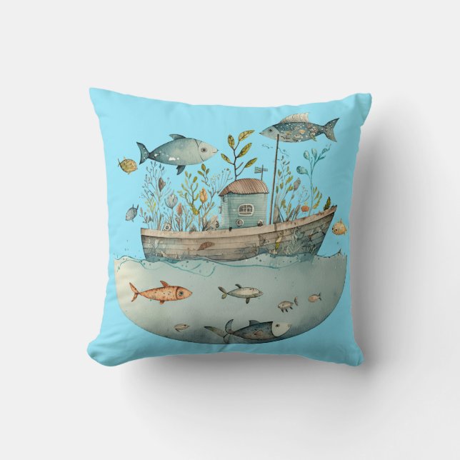 "Underwater Dreams" Customizable  Kudde (Framsida)
