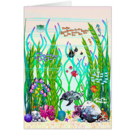 Underwater Garden Happy Birthday Greeting Card OBS Kort