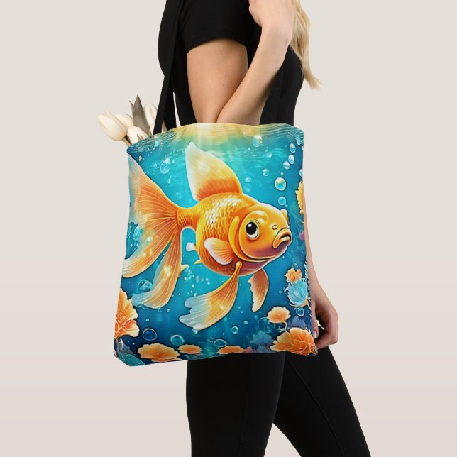 Underwater Goldfish Art Tygkasse (Närbild)