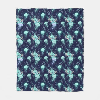 Underwater Jellyfish Pattern Fleecefilt