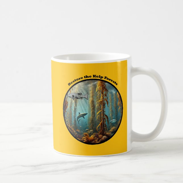 Underwater Kelp Forest with Fish and Lobster URM Kaffemugg (Höger)