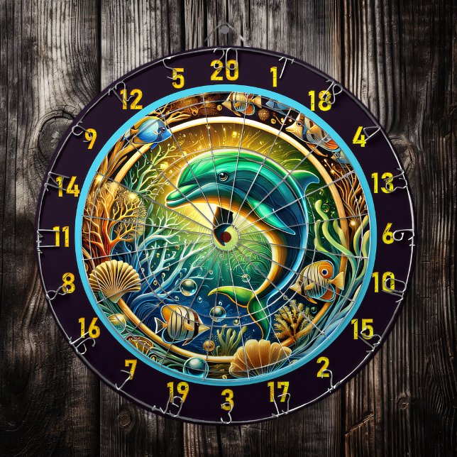 Underwater Majesty Dolphin Dartboard Decor Darttavla (Skapare uppladdad)