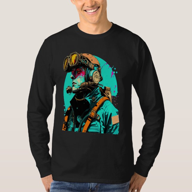 Underwater Photographer Pop Style Scuba Diver Dad  T Shirt (Framsida)
