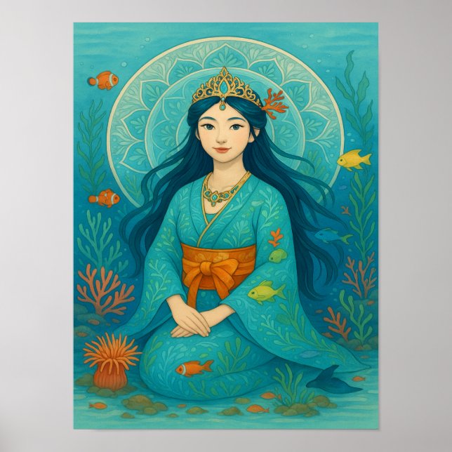 Underwater Princess i Kimono Poster (Framsidan)