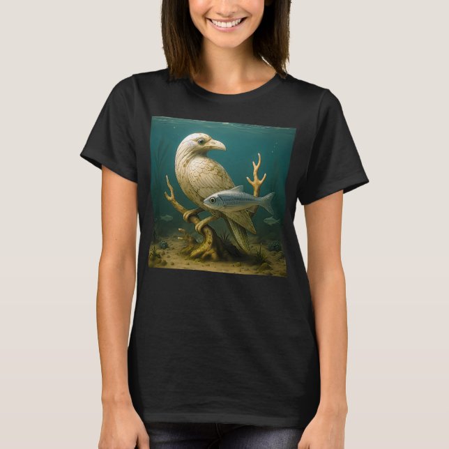 Underwater Raven Fantasy T Shirt (Framsida)