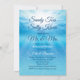 Underwater Sandy Toes Salty Kisses Rehearsal Inbjudningar