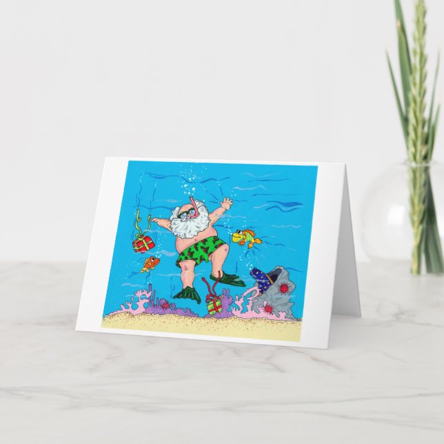 Underwater Santa Helgkort (Framsida)
