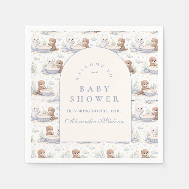 Underwater Sea Creatures Baby Shower Pappersservett (Framsidan)