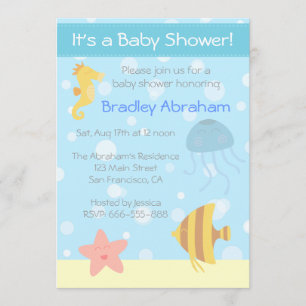 Underwater tema Baby Shower Inbjudan