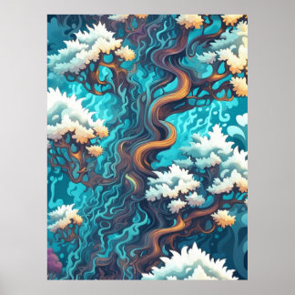 Underwater Träd Poster