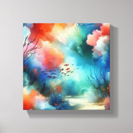 underwater watercolor canvastryck