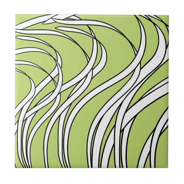 Underwater  Wave lime green Kakelplatta (Framsidan)