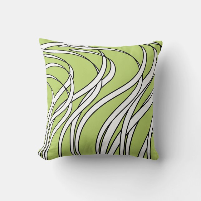 Underwater  Wave lime green Kudde (Framsida)