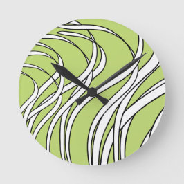 Underwater  Wave lime green Rund Klocka