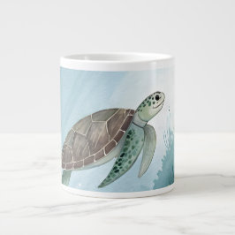 Underwater world with turtle jumbo mugg