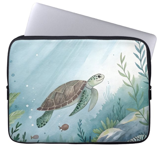 Underwater world with turtle laptop fodral (Framsidan)