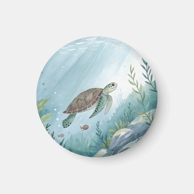 Underwater world with turtle magnet (Framsidan)