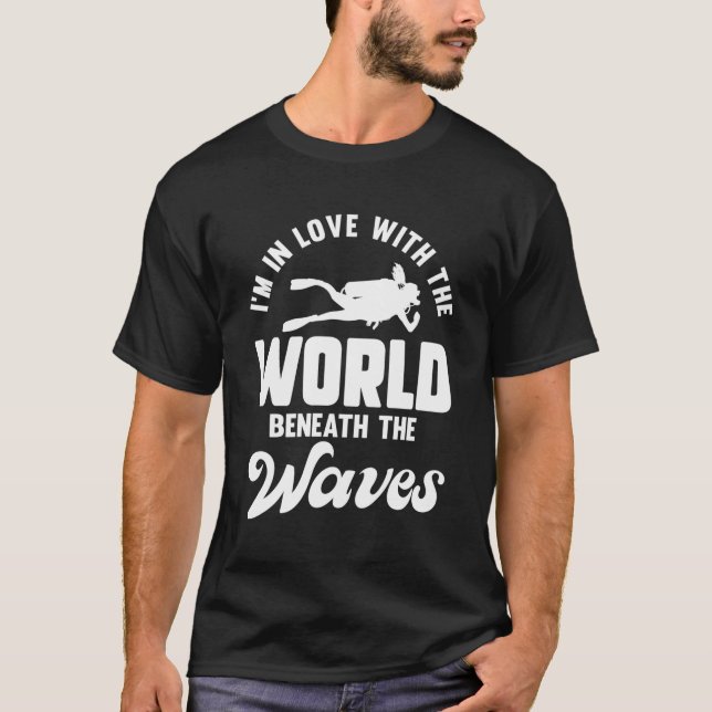 Underwatt för dyka Ocean Open Vatten Scuba Diver U T Shirt (Framsida)