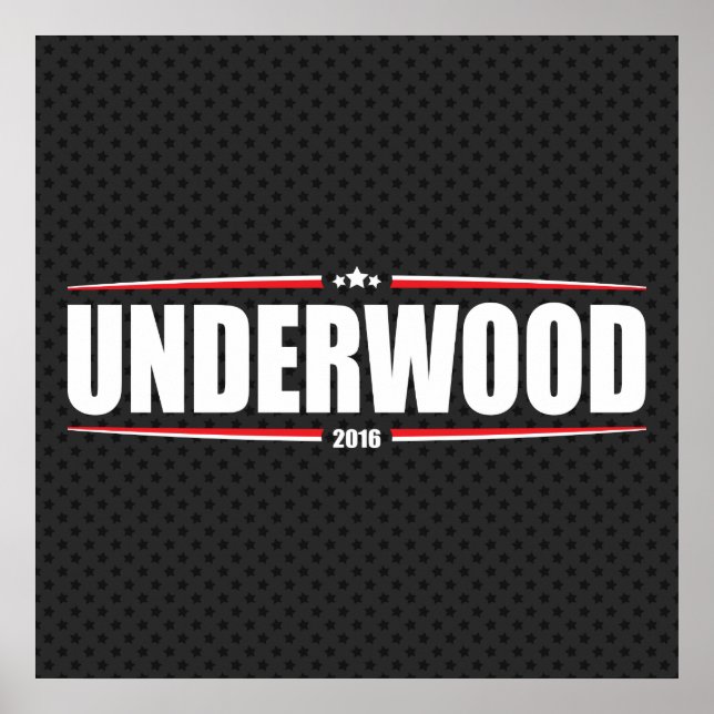 Underwood 2016 (Stars & Rand - Black) Poster (Framsidan)