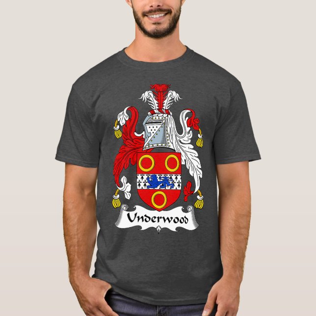 Underwood Coat of Arms  Family Crest T Shirt (Framsida)