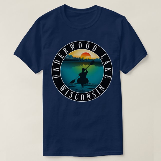 Underwood Sjö Wisconsin Kayaking T Shirt (Design framsida)