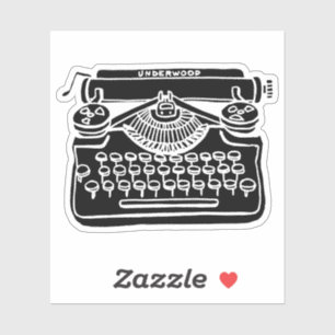 Underwood-skrivmaskinssvart vintage, gammaldags klistermärken