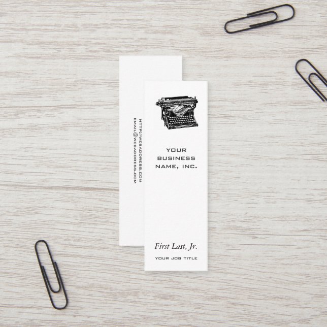 Underwoodskrivmaskinsförfattare Mini Visitkort (Fram/Back In Situ)