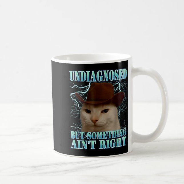 Undiagnosed But Soing Ain't Right Funny Silly Cat  Kaffemugg (Höger)