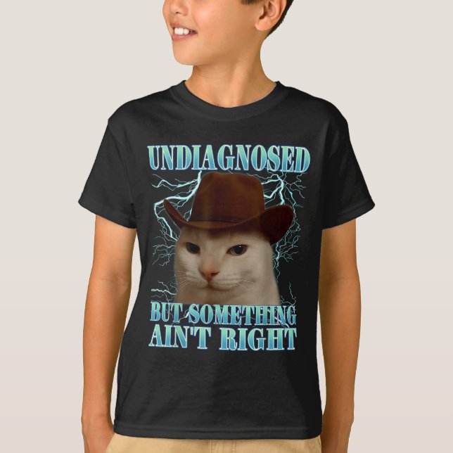 Undiagnosed But Soing Ain't Right Funny Silly Cat  T Shirt (Framsida)