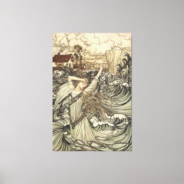 Undine av Arthur Rackham Canvastryck (Framsida)