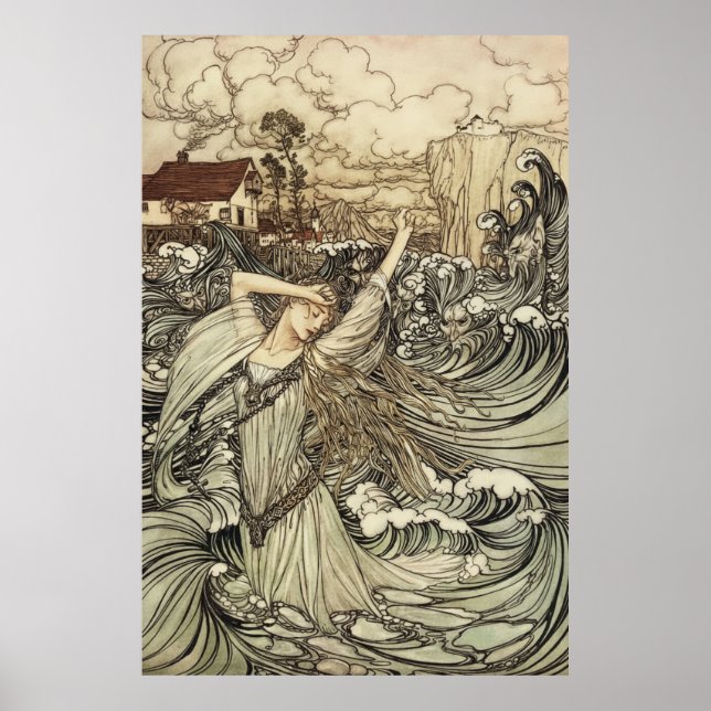 Undine av Arthur Rackham Poster (Framsidan)