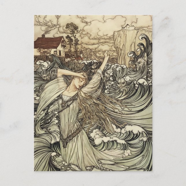 Undine av Arthur Rackham Vykort (Framsida)
