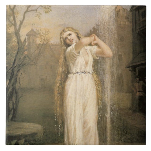Undine (av John William Waterhouse) Kakelplatta (Framsidan)