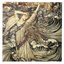 "Undine in Vågar" av Arthur Rackham Kakelplatta