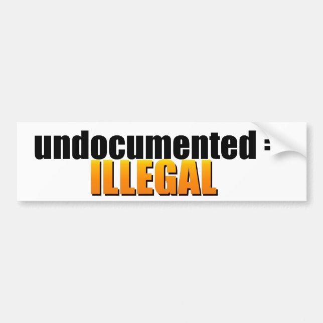undocumented = OLAGLIGT Bildekal (Framsidan)