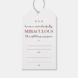 Undrar och Miracles-Helgdag Presentetikett