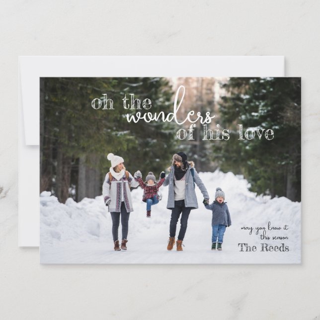 Undrar om hans Kärlek-julkort fyra foto Julkort (Framsida)