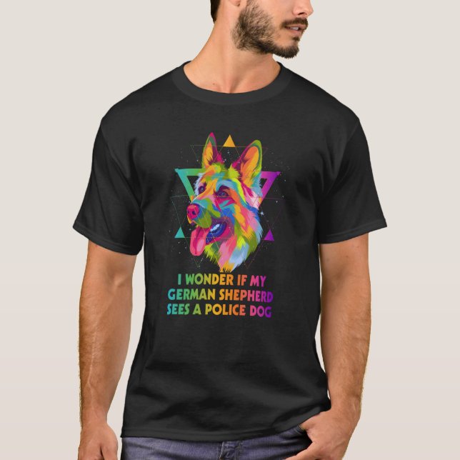 Undrar om schäfer ser polishund Shepard  T Shirt (Framsida)