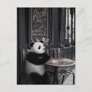 Undrar på ett kafé vykort